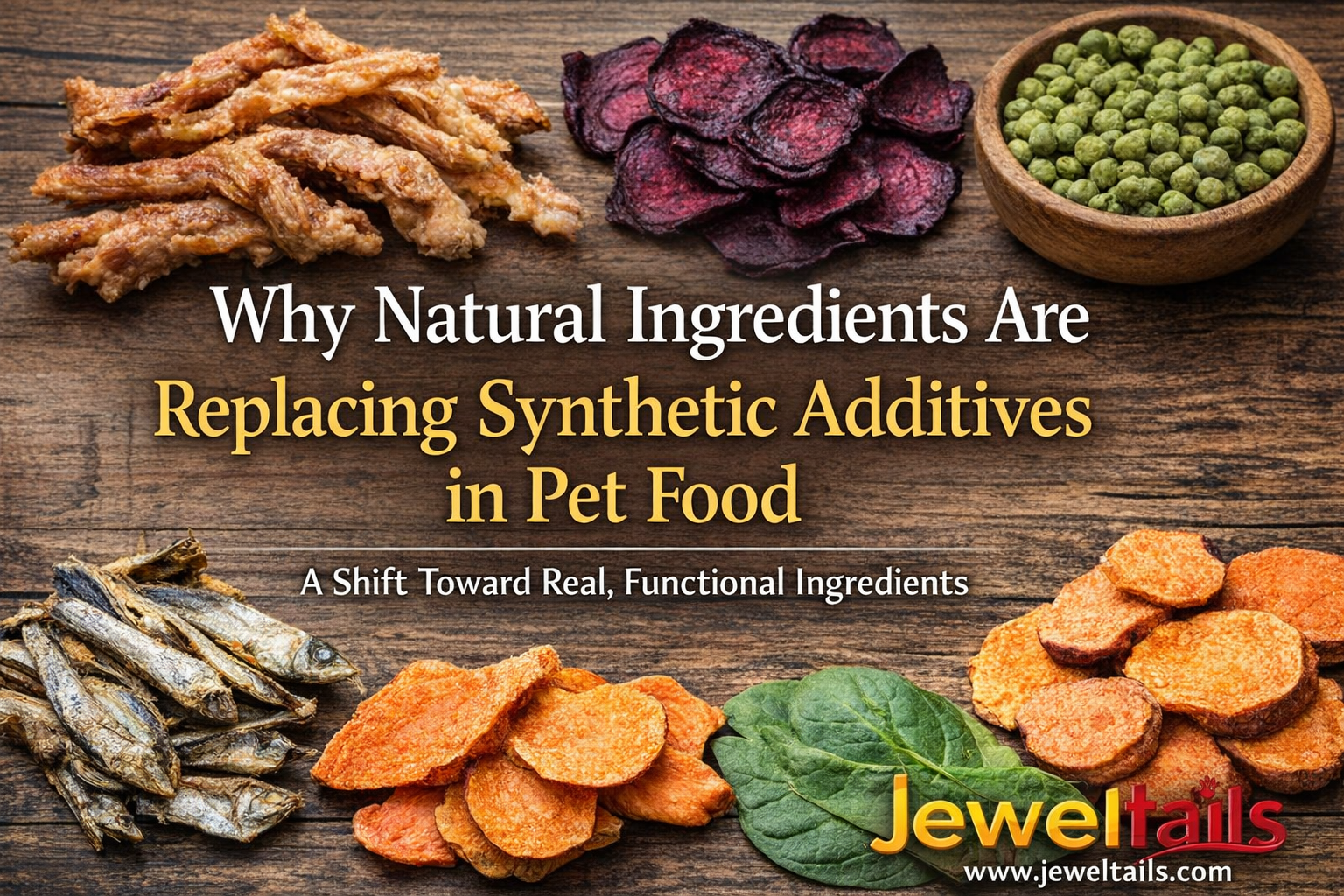 Natural pet food ingredients replacing synthetic additives – Jeweltails dehydrated inputs